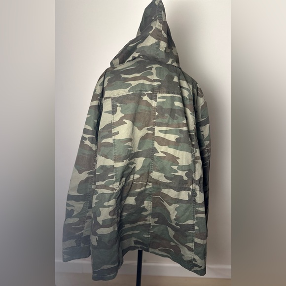 NEW LOOK Women’s 100% Cotton Green Camouflage Hooded Zip Up Jacket  Plus Size 3X - Picture 3 of 16